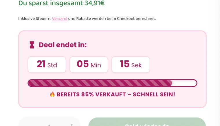 Product Page Urgency Element